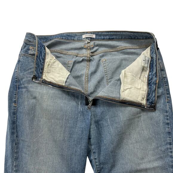 Good American Jeans Exposed Zip Good Waist Denim Pants Women's 22 Plus Size Cuff - Picture 12 of 13